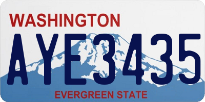 WA license plate AYE3435
