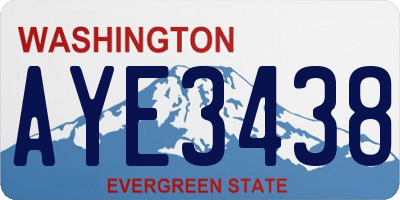 WA license plate AYE3438