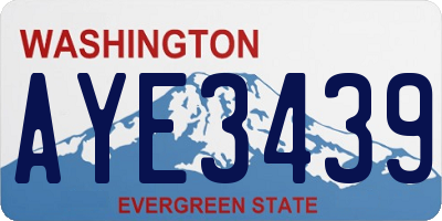 WA license plate AYE3439