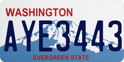 WA license plate AYE3443