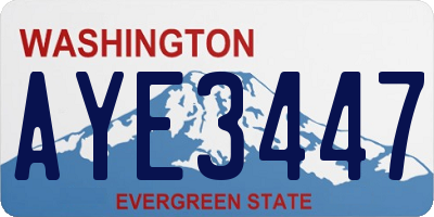WA license plate AYE3447