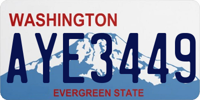 WA license plate AYE3449