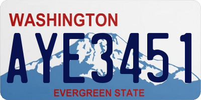 WA license plate AYE3451