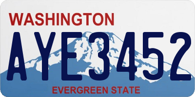 WA license plate AYE3452