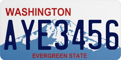 WA license plate AYE3456