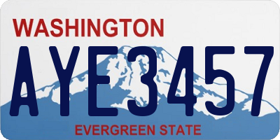WA license plate AYE3457