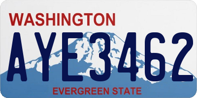 WA license plate AYE3462