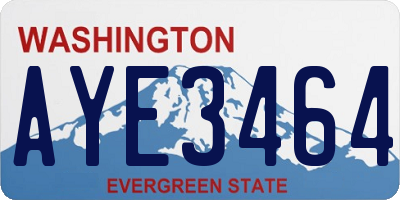WA license plate AYE3464