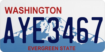 WA license plate AYE3467