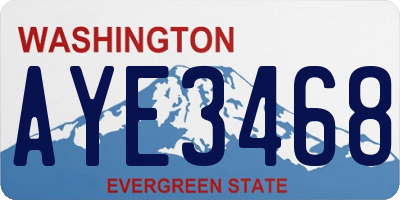 WA license plate AYE3468