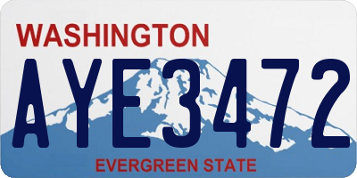 WA license plate AYE3472