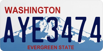 WA license plate AYE3474