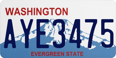 WA license plate AYE3475