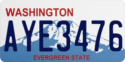 WA license plate AYE3476