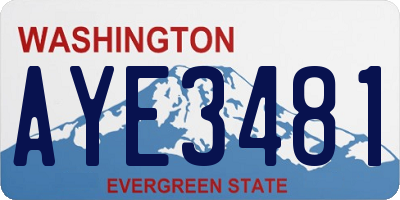WA license plate AYE3481