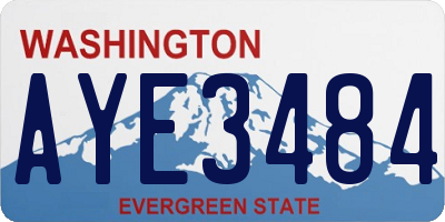 WA license plate AYE3484