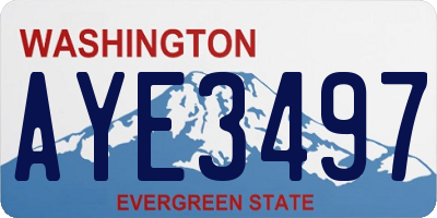 WA license plate AYE3497