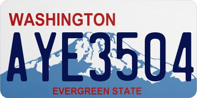 WA license plate AYE3504