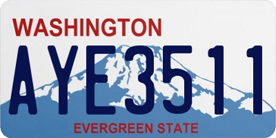 WA license plate AYE3511