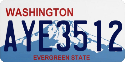WA license plate AYE3512
