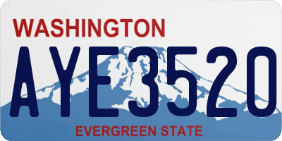 WA license plate AYE3520
