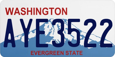 WA license plate AYE3522