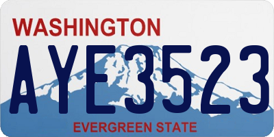 WA license plate AYE3523