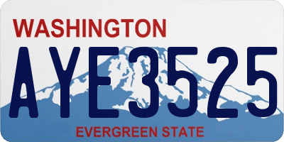 WA license plate AYE3525