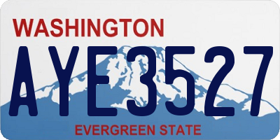 WA license plate AYE3527