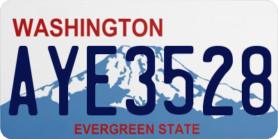 WA license plate AYE3528