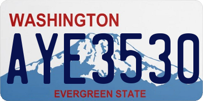 WA license plate AYE3530