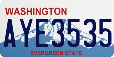 WA license plate AYE3535