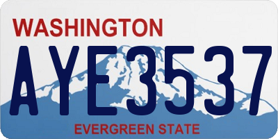 WA license plate AYE3537