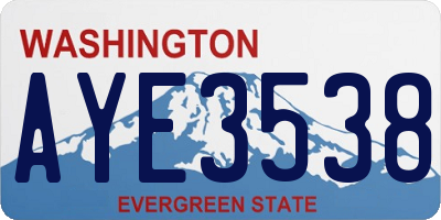WA license plate AYE3538