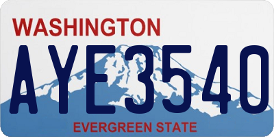 WA license plate AYE3540