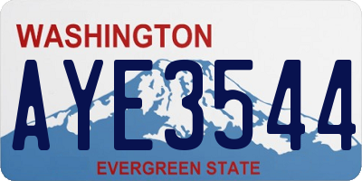 WA license plate AYE3544