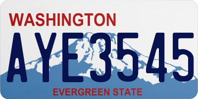 WA license plate AYE3545