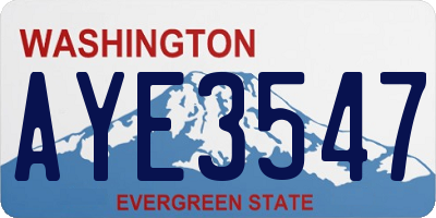 WA license plate AYE3547