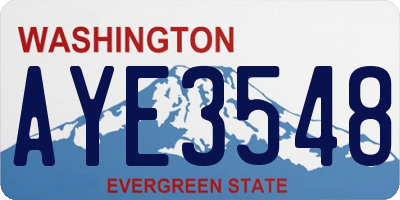 WA license plate AYE3548