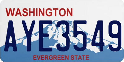 WA license plate AYE3549