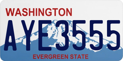 WA license plate AYE3555