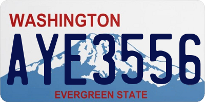 WA license plate AYE3556