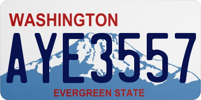 WA license plate AYE3557