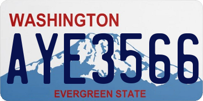 WA license plate AYE3566