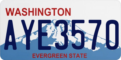 WA license plate AYE3570
