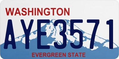 WA license plate AYE3571