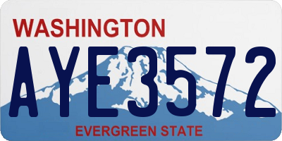 WA license plate AYE3572