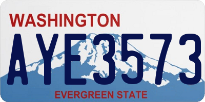 WA license plate AYE3573
