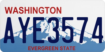 WA license plate AYE3574