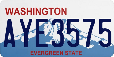WA license plate AYE3575